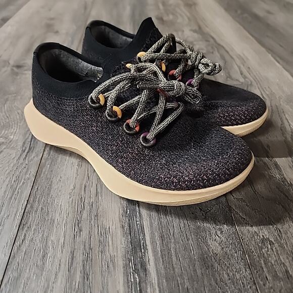 allbirds Shoes - Allbirds Wool Runners Women’s Black Orange Merino Wool Lace-up Shoes Size 7.5
